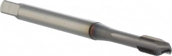 OSG - M4x0.50 Metric Fine, 3 Flute, TiCN Finish, Powdered Metal Spiral Point Tap - Plug Chamfer, Right Hand Thread, 63mm OAL, 8.2mm Thread Length, 0.168" Shank Diam, 6H Class of Fit, Series 16510 - Exact Industrial Supply