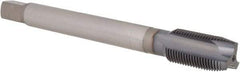 OSG - M12x1.00 Metric Fine, 3 Flute, TiCN Finish, Powdered Metal Spiral Point Tap - Plug Chamfer, Right Hand Thread, 100mm OAL, 21mm Thread Length, 0.367" Shank Diam, 6H Class of Fit, Series 16510 - Exact Industrial Supply