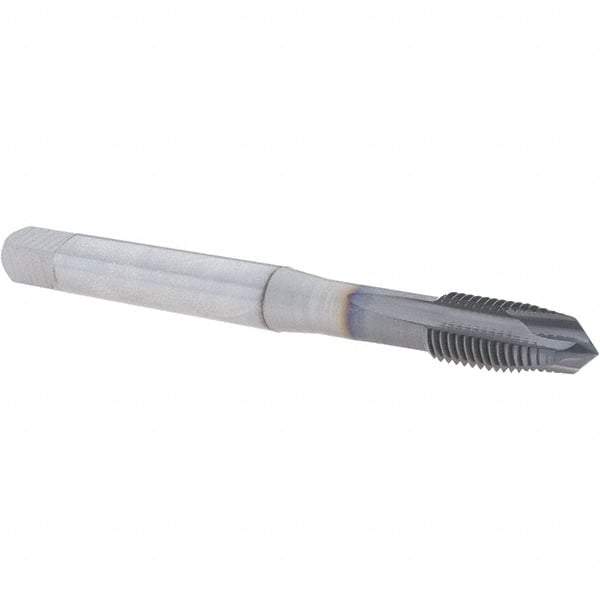 OSG - M12x1.75 Metric Coarse, 3 Flute, TiCN Finish, Powdered Metal Spiral Point Tap - Plug Chamfer, Right Hand Thread, 110mm OAL, 21mm Thread Length, 0.367" Shank Diam, 6H Class of Fit, Series 16510 - Exact Industrial Supply