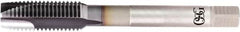OSG - #2-64 UNF, 2 Flute, V Finish, Powdered Metal Spiral Point Tap - Plug Chamfer, Right Hand Thread, 56mm OAL, 7.6mm Thread Length, 0.141" Shank Diam, 2B Class of Fit, Series 16515 - Exact Industrial Supply