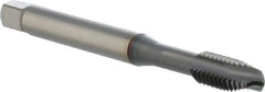 OSG - 1/4-20 UNC, 3 Flute, TiCN Finish, Powdered Metal Spiral Point Tap - Plug Chamfer, Right Hand Thread, 80mm OAL, 15.1mm Thread Length, 0.255" Shank Diam, 2B Class of Fit, Series 16515 - Exact Industrial Supply