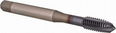 OSG - 3/8-16 UNC, 3 Flute, TiCN Finish, Powdered Metal Spiral Point Tap - Plug Chamfer, Right Hand Thread, 100mm OAL, 19.1mm Thread Length, 0.381" Shank Diam, 2B Class of Fit, Series 16515 - Exact Industrial Supply