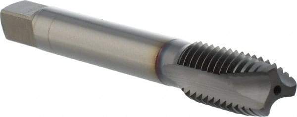 OSG - 5/8-11 UNC, 3 Flute, TiCN Finish, Powdered Metal Spiral Point Tap - Plug Chamfer, Right Hand Thread, 110mm OAL, 27.7mm Thread Length, 0.48" Shank Diam, 3B Class of Fit, Series 16515 - Exact Industrial Supply