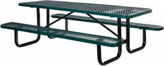 Vestil - 96" Long x 61-5/8" Wide x 30.38" High Stationary Activity/Utility Table without Back Rests - Green, Steel - Benchmark Tooling