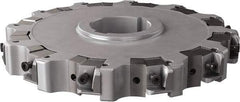 Seco - Arbor Hole Connection, 0.63" Cutting Width, 2.492" Depth of Cut, 200mm Cutter Diam, 1.9685" Hole Diam, 12 Tooth Indexable Slotting Cutter - 335.25 Toolholder, XNHQ, LNHQ Insert, Right Hand Cutting Direction - Benchmark Tooling