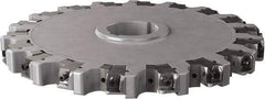Seco - Arbor Hole Connection, 0.63" Cutting Width, 4.461" Depth of Cut, 315mm Cutter Diam, 2.3622" Hole Diam, 18 Tooth Indexable Slotting Cutter - 335.25 Toolholder, XNHQ, LNHQ Insert, Right Hand Cutting Direction - Benchmark Tooling