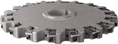 Seco - Arbor Hole Connection, 0.63" Cutting Width, 4.461" Depth of Cut, 315mm Cutter Diam, 2.3622" Hole Diam, 18 Tooth Indexable Slotting Cutter - 335.25 Toolholder, XNHQ, LNHQ Insert, Right Hand Cutting Direction - Benchmark Tooling