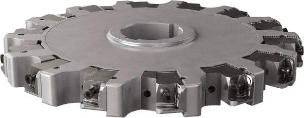 Seco - Arbor Hole Connection, 0.63" Cutting Width, 3.413" Depth of Cut, 10" Cutter Diam, 2" Hole Diam, 14 Tooth Indexable Slotting Cutter - 335.25 Toolholder, XNHQ, LNHQ Insert, Right Hand Cutting Direction - Benchmark Tooling