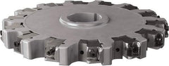 Seco - Arbor Hole Connection, 0.63" Cutting Width, 3.413" Depth of Cut, 10" Cutter Diam, 2" Hole Diam, 14 Tooth Indexable Slotting Cutter - 335.25 Toolholder, XNHQ, LNHQ Insert, Right Hand Cutting Direction - Benchmark Tooling