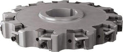 Seco - Arbor Hole Connection, 0.63" Cutting Width, 2.492" Depth of Cut, 200mm Cutter Diam, 1.9685" Hole Diam, 12 Tooth Indexable Slotting Cutter - 335.25 Toolholder, XNHQ, LNHQ Insert, Right Hand Cutting Direction - Benchmark Tooling