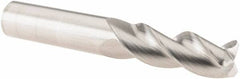 SGS - 3/8", 3 Flute, Single End, Solid Carbide, 0.06" Corner Radius End Mill - 2-1/2" OAL, 38° Helix, Right Hand Flute, 1" LOC, Right Hand Cut - Benchmark Tooling