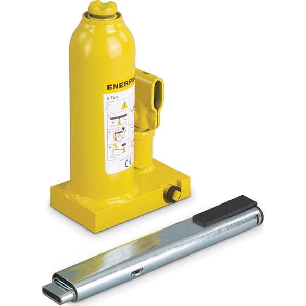 Enerpac - Manual Bottle, Screw, Ratchet & Hydraulic Jacks Type: Hydraulic Bottle Jack Load Capacity (Ton): 5 (Inch) - Benchmark Tooling
