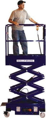 Ballymore - 500 Lb Capacity, 144" Lift Height, Battery Operated Mini Scissor Lift - 144 Inch Lift Height, 46 Inch Length x 28 Inch Width Footprint, 500 Lbs. Load Limit - Benchmark Tooling