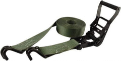 Erickson Manufacturing - 25' Long x 2" Wide, 10,000 Lb Basket Capacity, Polyester & Steel Web Sling - Green - Benchmark Tooling