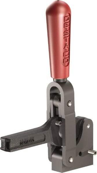 De-Sta-Co - 1,601 Lb Holding Capacity, Vertical Handle, Manual Hold Down Toggle Clamp - 71° Handle Movement, 132° Bar Opening, Solid Bar, Solid Base, Oxide Finish, Forged Alloy Steel - Benchmark Tooling