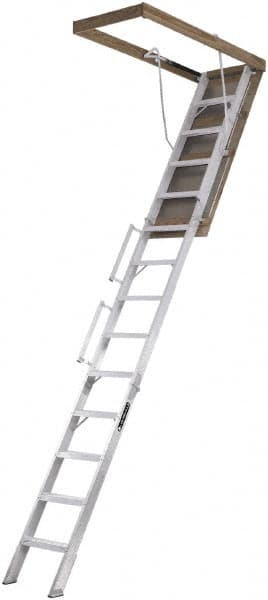 Louisville - 5.3' High, Type IAA Rating, Aluminum Attic Ladder - Benchmark Tooling