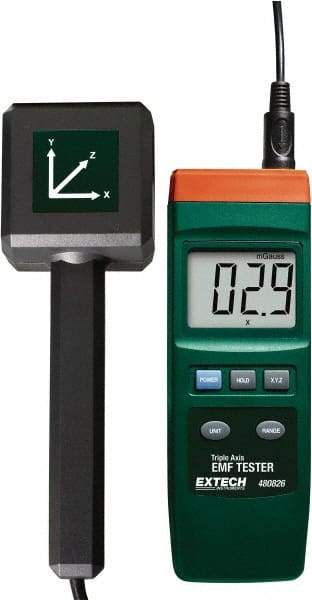 Extech - 30 to 300 Hz, LCD Display, EMF and ELF Meter - 9V Power Supply - Benchmark Tooling