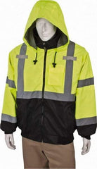 OccuNomix - Size L Cold Weather & High Visibility Jacket - High Visbility Yellow, Polyester, Zipper Closure - Benchmark Tooling