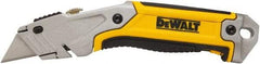 DeWALT - Retractable Utility Knife - 2-1/2" Bi-Metal Blade, Yellow & Silver Metal Handle, 1 Blade Included - Benchmark Tooling