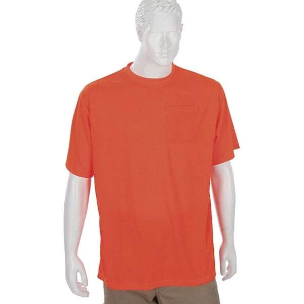 Ergodyne - Size 2XL, Orange, High Visibility, Short Sleeve T-Pocket, - 1 Pocket, Polyester - Benchmark Tooling