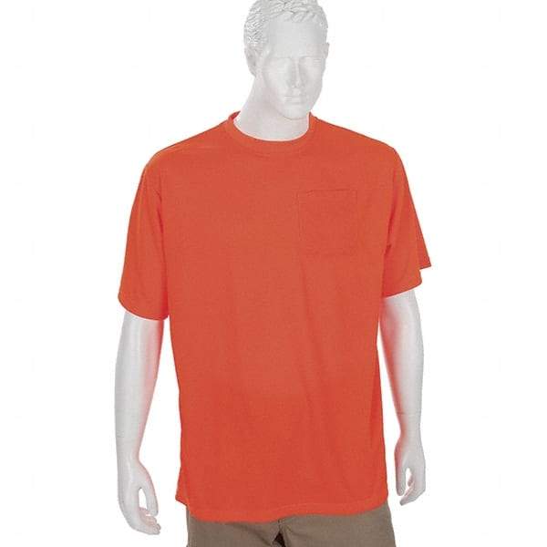 Ergodyne - Size L, Orange, High Visibility, Short Sleeve T-Pocket, - 1 Pocket, Polyester - Benchmark Tooling