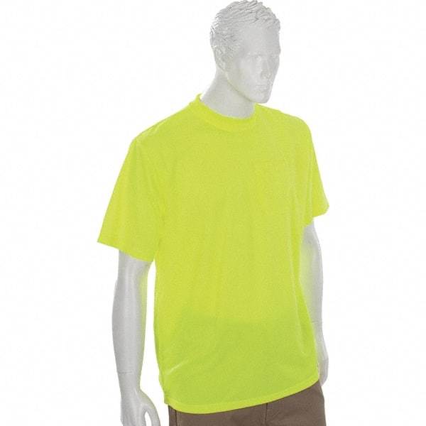 Ergodyne - Size 4XL, Lime, High Visibility, Short Sleeve T-Pocket, - 1 Pocket, Polyester - Benchmark Tooling