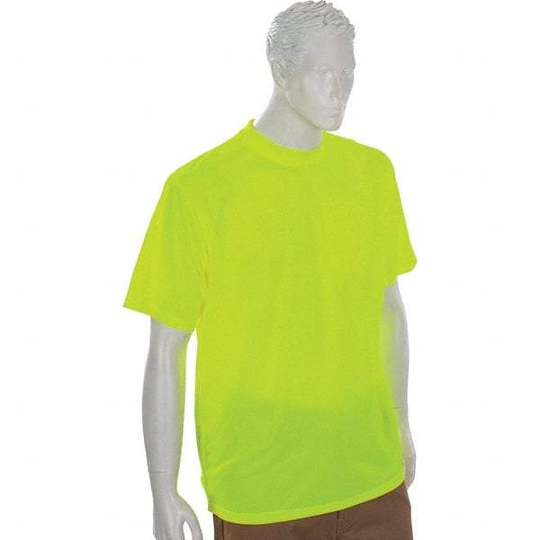 Ergodyne - Size 2XL, Lime, High Visibility, Short Sleeve T-Pocket, - 1 Pocket, Polyester - Benchmark Tooling