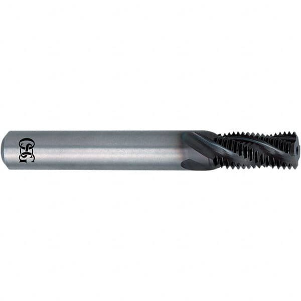 OSG - UNF, 0.096" Cutting Diam, 3 Flute, Solid Carbide Helical Flute Thread Mill - Internal Thread, 0.068" LOC, 1.661" OAL, 1/4" Shank Diam - Benchmark Tooling