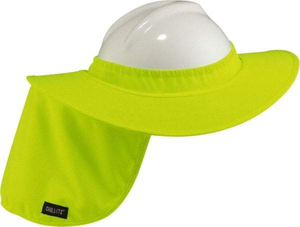 Ergodyne - Polyester Hard Hat Shade - Hanging Attachment, Lime, Compatible with All Hard Hats - Benchmark Tooling