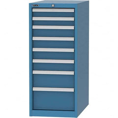 LISTA - 8 Drawer, 45 Compartment Bright Blue Steel Modular Storage Cabinet - Benchmark Tooling