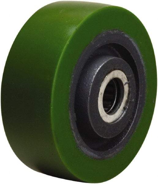 Hamilton - 4 Inch Diameter x 1-1/2 Inch Wide, Polyurethane on Cast Iron Caster Wheel - 675 Lb. Capacity, 1-5/8 Inch Hub Length, 3/4 Inch Axle Diameter, Straight Roller Bearing - Benchmark Tooling