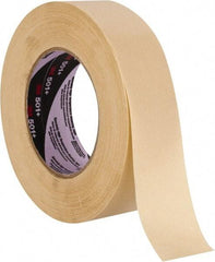 3M - 36mm Wide x 55 m Long Tan Paper Masking Tape - Series 501+, 7.3 mil Thick, 26 In/Lb Tensile Strength - Benchmark Tooling