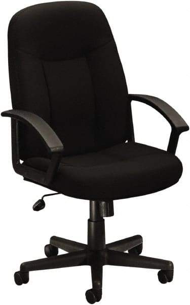 Basyx - 44" High Executive High Back Swivel Tilt Chair - 26" Wide x 33-1/2" Deep, 100% Polyester Seat, Black - Benchmark Tooling