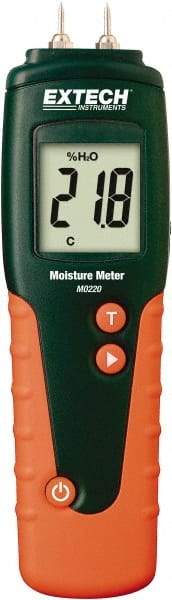 Extech - 32 to 104°F Operating Temp, Pocket Size Moisture Meter - LCD Display - Benchmark Tooling