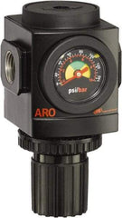 ARO/Ingersoll-Rand - 3/4 NPT Port, 210 CFM, Aluminum Standard Regulator - 0 to 140 psi Range, 250 Max psi Supply Pressure, 1/8" Gauge Port Thread, 3.15" Wide x 5.472" High - Benchmark Tooling