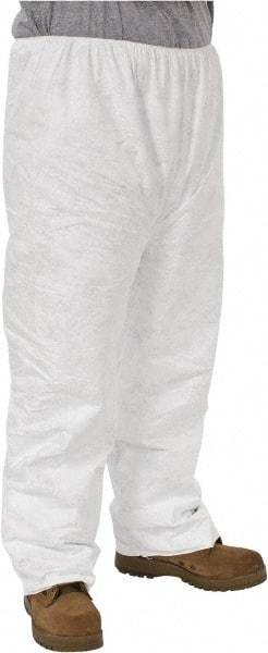 Dupont - Size L, Tyvek General Purpose Work Pants - 24-3/4 Inch Waist, 28 Inch Inseam, White - Benchmark Tooling