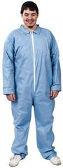 Dupont - Size XL FR Disposable Flame Resistant/Retardant Coveralls - Blue, Zipper Closure, Open Cuffs, Open Ankles, Serged Seams - Benchmark Tooling