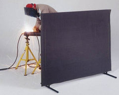 Singer Safety - 6 Ft. Wide x 6 Ft. High, 14 mil Thick Coated Vinyl Portable Welding Screen Kit - Yellow - Benchmark Tooling
