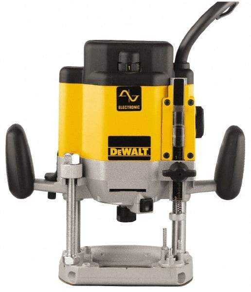 DeWALT - 8,000 to 22,000 RPM, 3 HP, 15 Amp, Plunge Base Electric Router - 1/4 and 1/2 Inch Collet - Benchmark Tooling