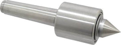 Made in USA - MT4 Taper Shank, 2-1/2" Head Diam 2,890 Lb Capacity Live Center - 2-11/16" Head Length, 1-1/4" Point Diam, 1-1/2" Point Len, 8-5/8" OAL, Standard Point - Benchmark Tooling