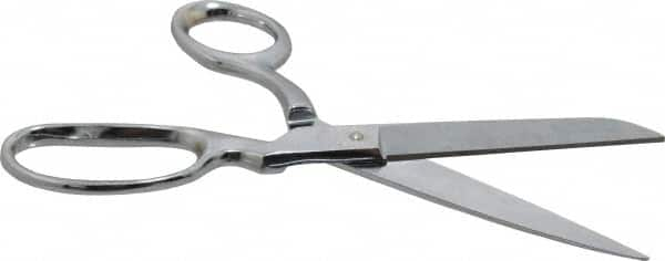 Heritage Cutlery - 3-1/2" LOC, 8-1/2" OAL Chrome Plated Standard Shears - Right Hand, Metal Offset Handle, For General Purpose Use - Benchmark Tooling