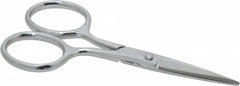 Heritage Cutlery - 1-3/8" LOC, 4" OAL Chrome Plated Double Sharp Point Scissors - Right Hand, Metal Straight Handle, For Sewing - Benchmark Tooling