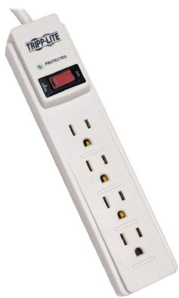 Tripp-Lite - 4 Outlets, 120 VAC15 Amps, 4' Cord, Power Outlet Strip - Floor, Keyhole Mount, 5-15 NEMA Configuration, 8" Strip - Benchmark Tooling