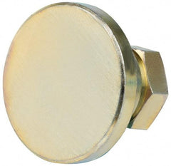 Gibraltar - 3750 Lb Capacity, 3/8-16 Thread, 7/8" OAL, Zinc Stud, Tapped Pivotal Socket Mount Leveling Mount - 1-1/4" Base Diam, Zinc Pad, 5/8" Hex - Benchmark Tooling