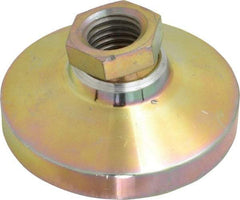 Gibraltar - 7400 Lb Capacity, 3/4-10 Thread, 1-1/2" OAL, Zinc Stud, Tapped Pivotal Socket Mount Leveling Mount - 3" Base Diam, Zinc Pad, 1-1/16" Hex - Benchmark Tooling
