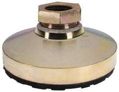 Gibraltar - 5550 Lb Capacity, 3/4-10 Thread, 1-1/2" OAL, Zinc Stud, Tapped Pivotal Socket Mount Leveling Mount - 3" Base Diam, Steel Pad, 1-1/16" Hex - Benchmark Tooling