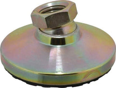 Gibraltar - 15000 Lb Capacity, 1-8 Thread, 1-7/8" OAL, Zinc Stud, Tapped Pivotal Socket Mount Leveling Mount - 4" Base Diam, Steel Pad, 1-3/8" Hex - Benchmark Tooling