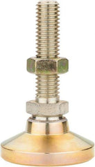 Gibraltar - 1/2-13 Bolt Thread, Studded Pivotal Stud Mount Leveling Pad & Mount - 5,000 Max Lb Capacity, 1-7/8" Base Diam - Benchmark Tooling