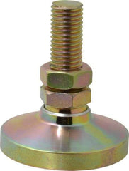 Gibraltar - 3/4-10 Bolt Thread, Studded Pivotal Stud Mount Leveling Pad & Mount - 7,400 Max Lb Capacity, 3" Base Diam - Benchmark Tooling