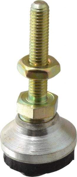 Gibraltar - 10-32 Bolt Thread, Studded Pivotal Stud Mount Leveling Pad & Mount - 150 Max Lb Capacity, 3/4" Base Diam - Benchmark Tooling